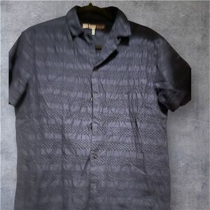 Navy Blue Men's Casual Button Down Shirt
